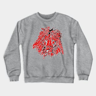 Lion Head Drawing Illustration Artwork Wildlife Predator Whiskers Crewneck Sweatshirt